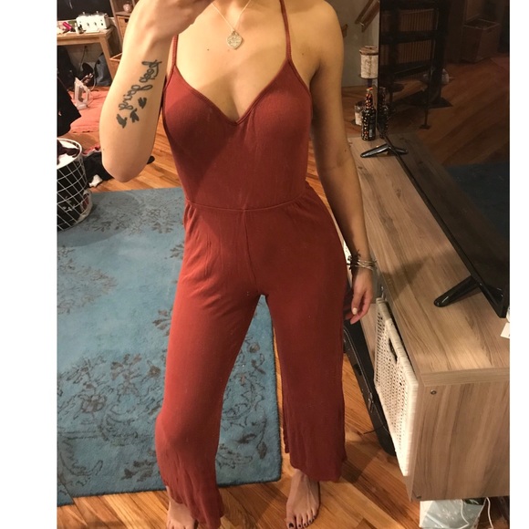 FASHION NOVA BURNT ORANGE JUMPSUIT - Picture 1 of 4